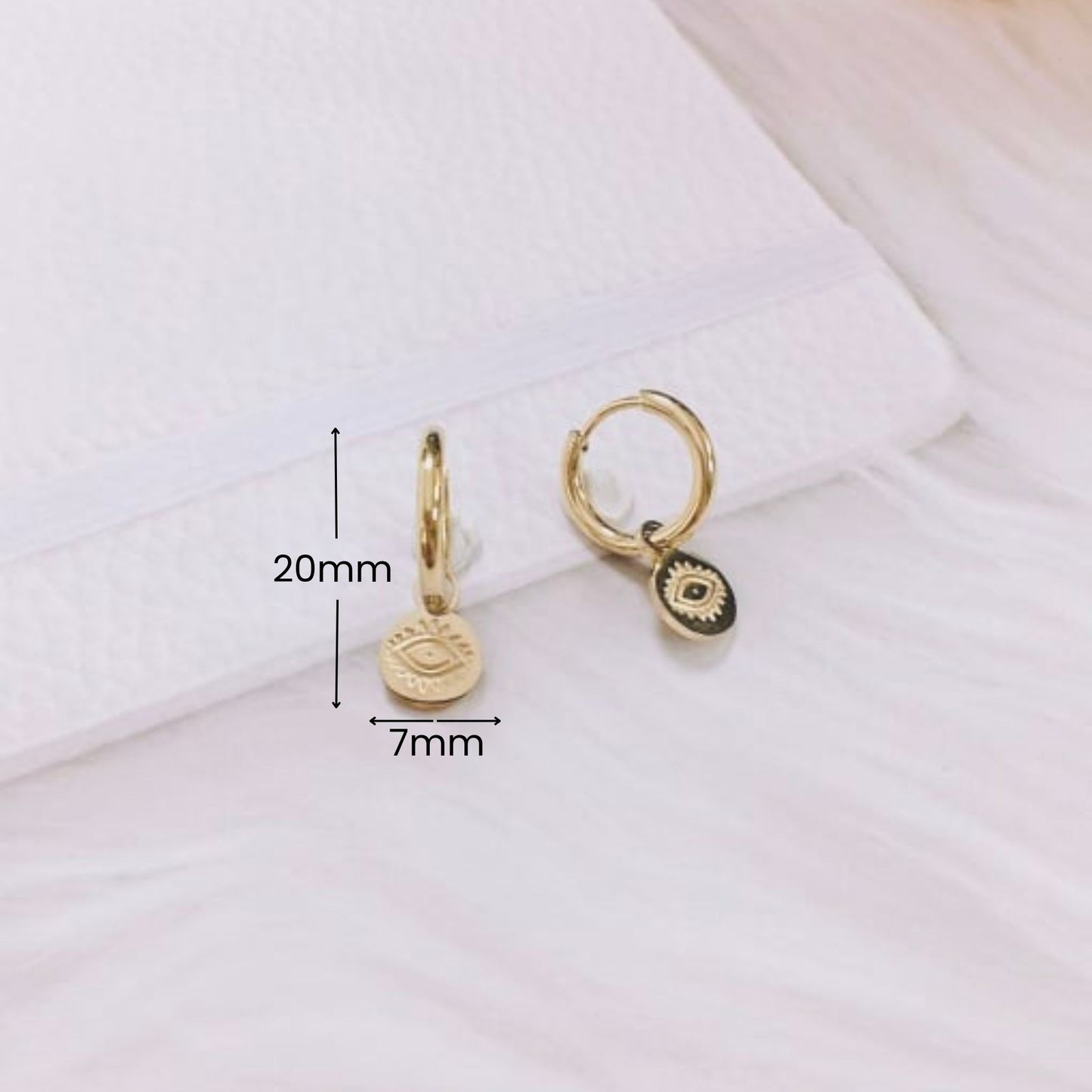 Amara - Stainless Steel - Hoop Huggie Earring- Gold