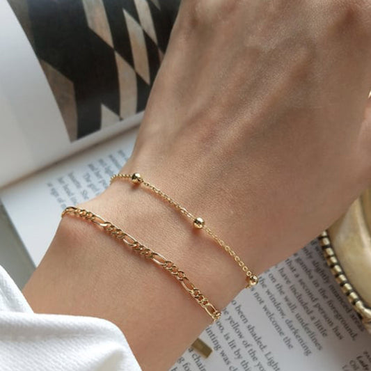 Aria - Sterling Silver - Figaro Chain - Gold - Silver - Bracelet