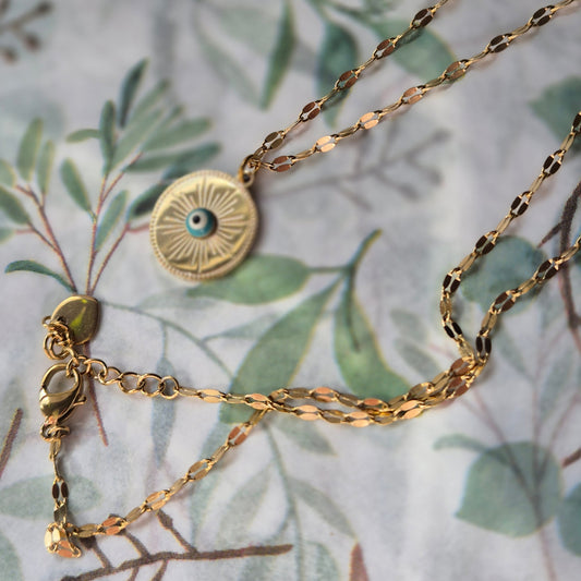 Sorella of May Iris Evil Eye Gold Necklace