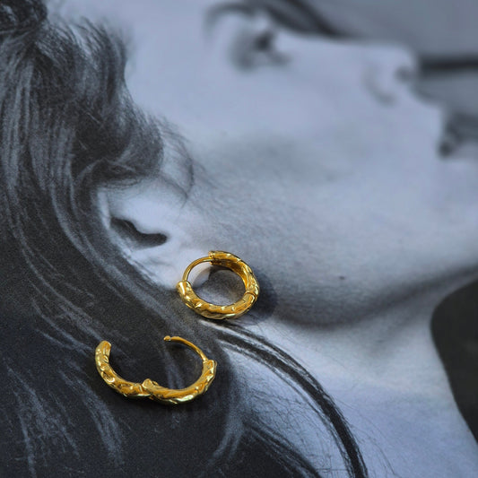 Esme - Sterling Silver Hoop Earring - Gold - Silver (Best seller)