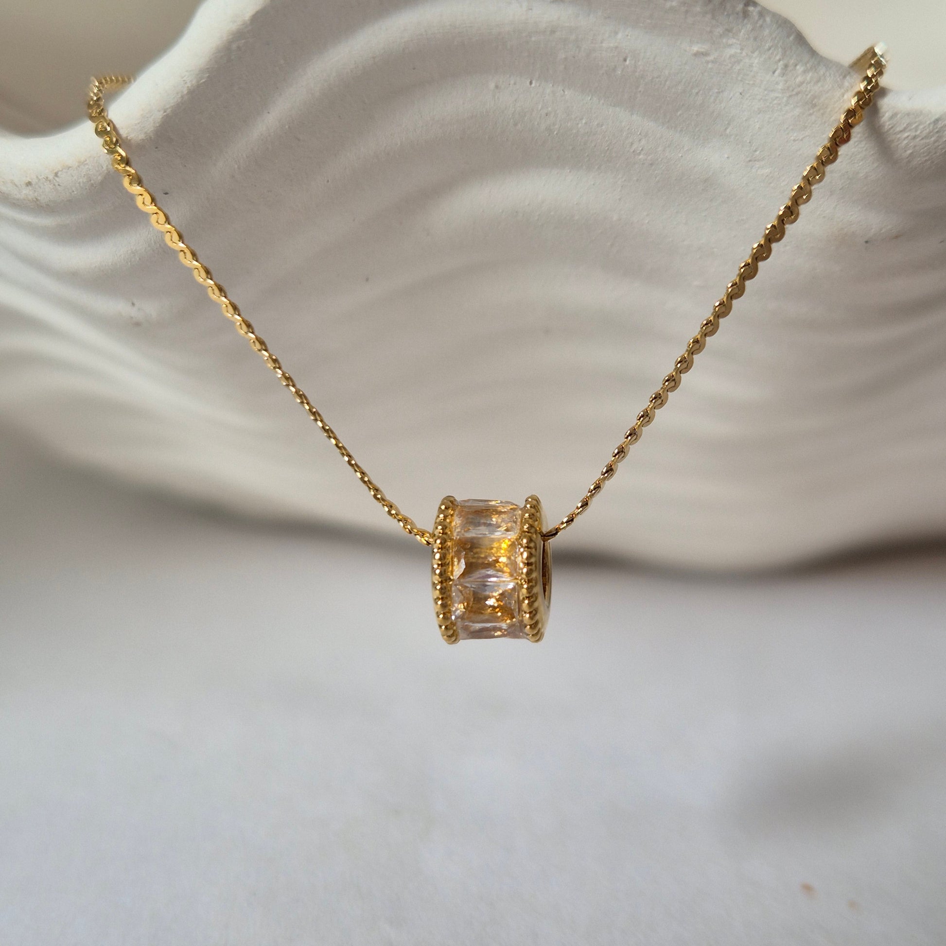 Sorella of May Celest necklace with Cubic Zirconia round pendant
