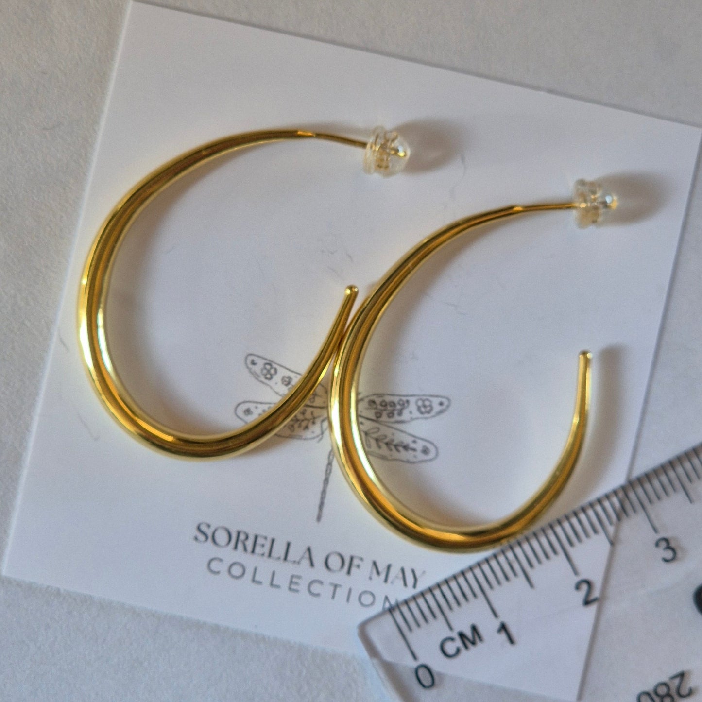 Elara - Sterling Silve Hoop Earring - Gold - Silver