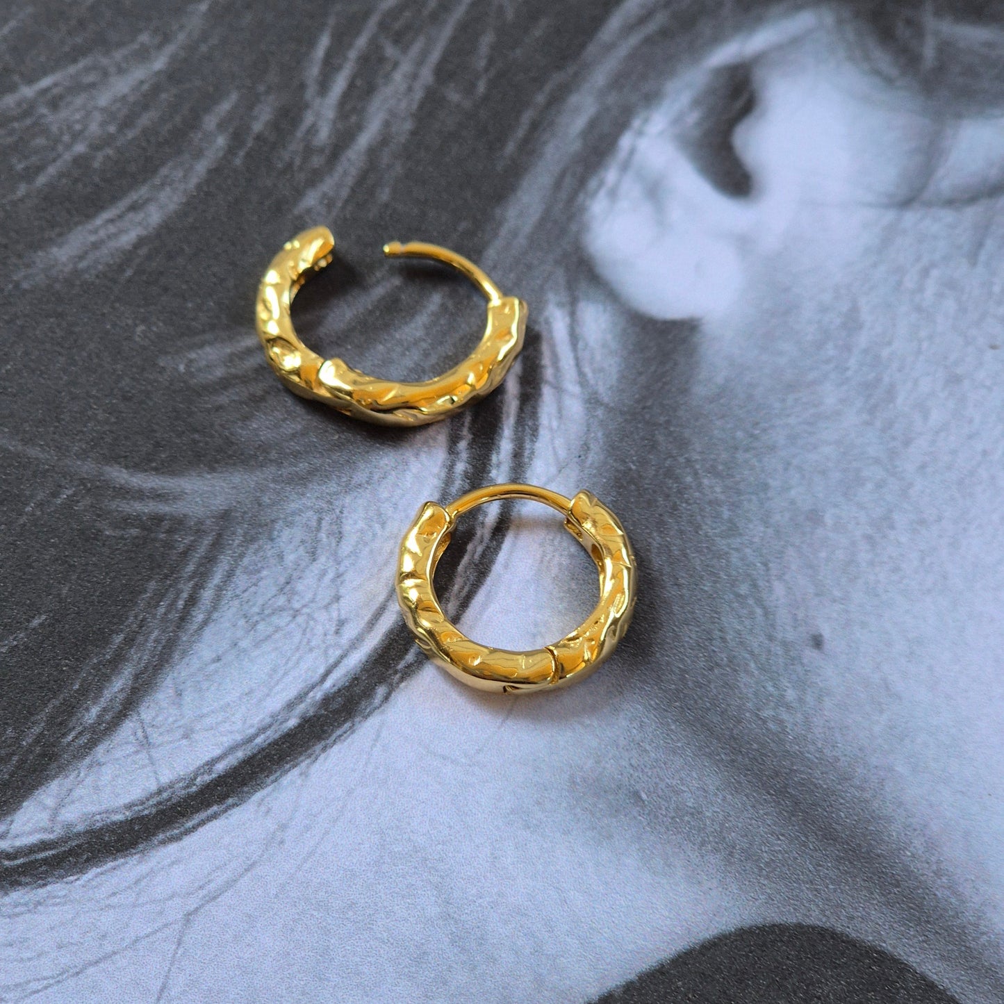 Esme - Sterling Silver Hoop Earring - Gold - Silver (Best seller)