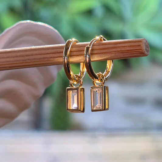 Faye - Sterling Silver Drop Earring - Gold - Silver