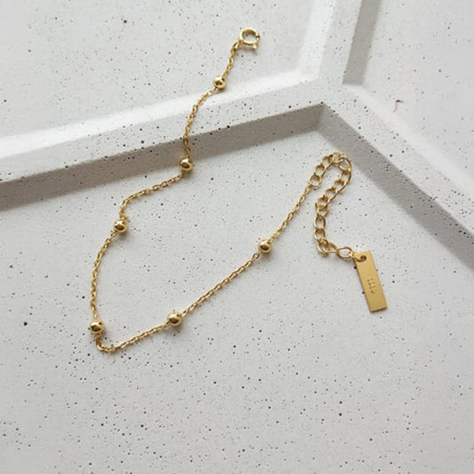 May - Sterling Silver - Ball Chain -  Bracelet - Gold - Silver