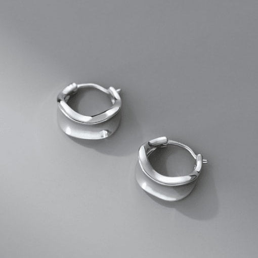 Remy -Sterling Silver Huggie Hoop - Silver