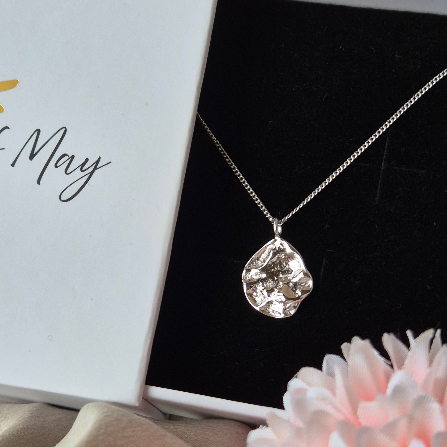 Sorella of May Silver Maris pendant necklace in our signature keepsake box.