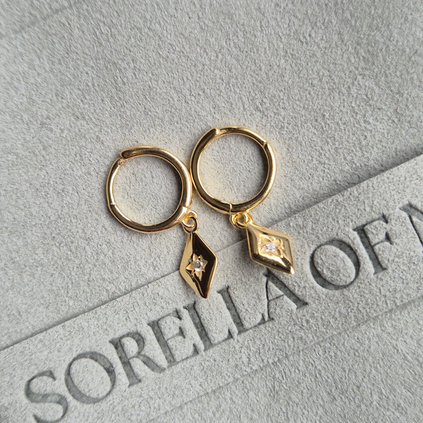 Aster - Sterling Silver Huggie Hoop Earring - Gold - Silver                          (Best seller)